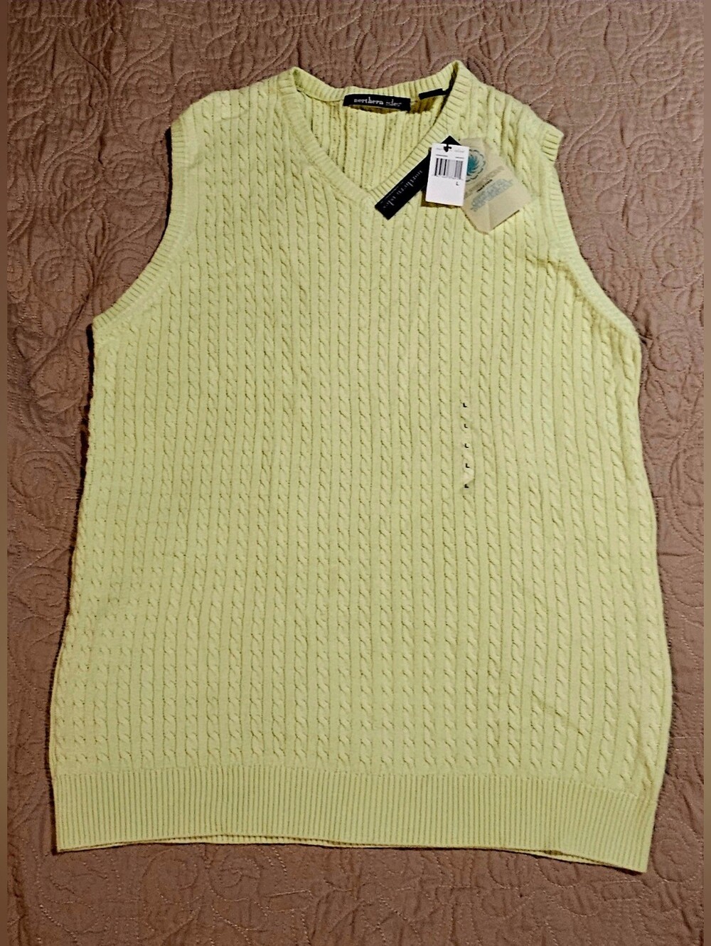 NWT VINTAGE Northern Isles Cable-knit Mens Sweater Vest